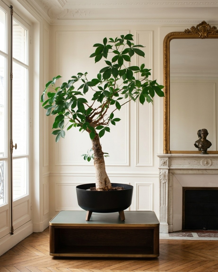 Baobab Sacré Monument, baobab vivant en pot dans un salon haussmannien